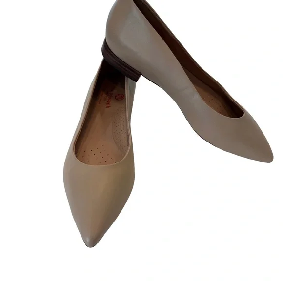 Marc Joseph NY Women’s Pointed Toe FlatsNude Leather Handcrafted Sz 6.5 NEW